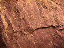 a metamorphic rock red slate, locality unknown, probably new england.  George Flagg Collection.